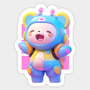 AKBLM - CHIITAN'S NEW BEST FRIEND - CHUBBY FIREFLY ホタル KUMA IS HAPPY | MEGA KAWAII 3D ANIME CHARACTER MASCOT Sticker